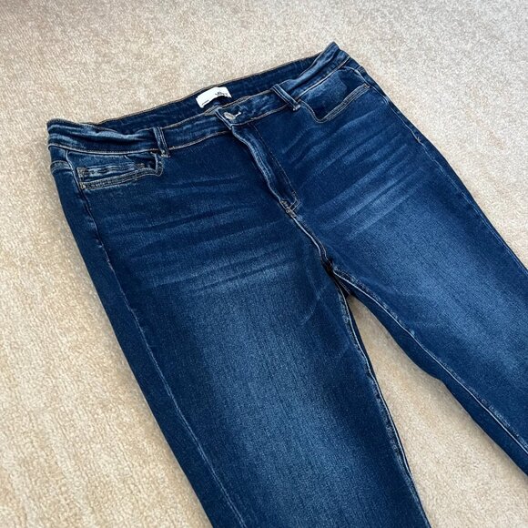 Vervet Emerson Blue Raw Hem Crop Skinny Jeans 20 - Picture 3 of 11